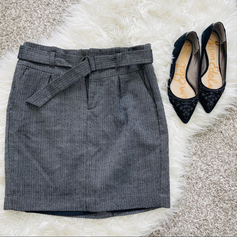 Banana Republic Factory Wool Blend Pencil Skirt Belted Gray Size 6